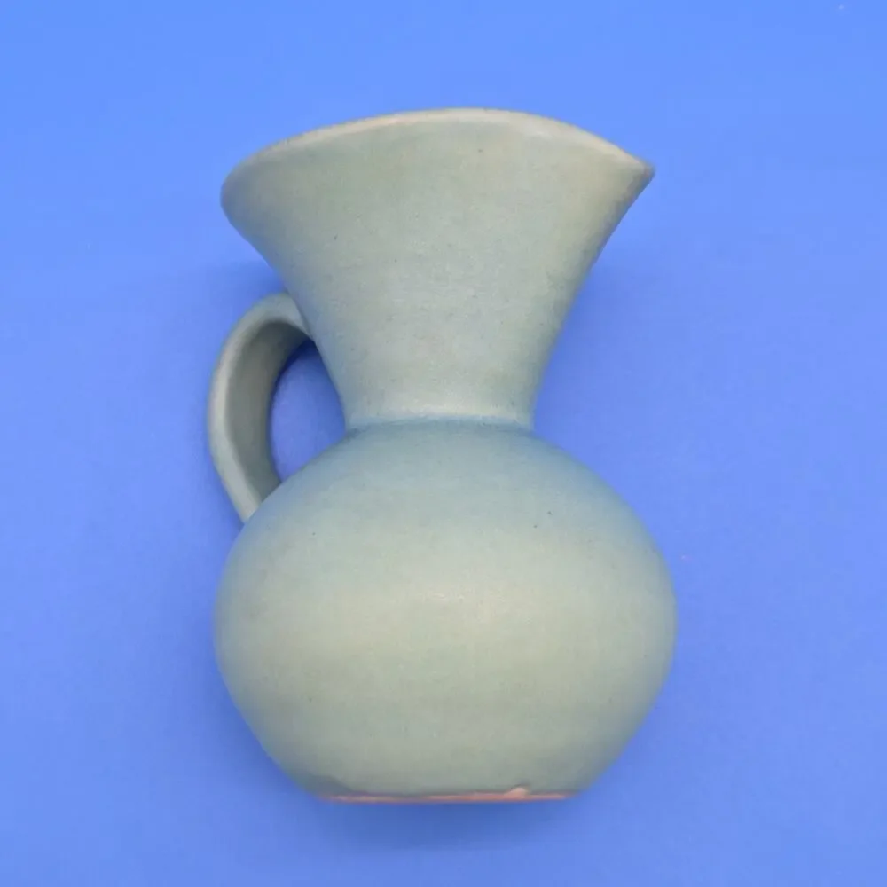 Van Briggle Pottery - Ming Blue Pitcher Original - Signed Fred Wills - 4